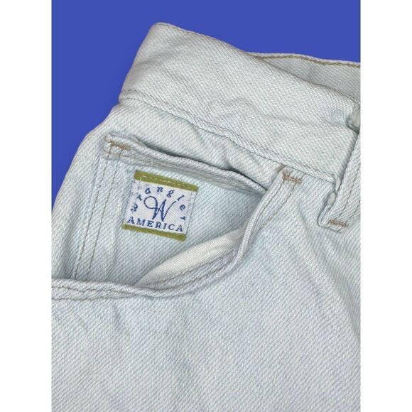 Vintage 90s Wrangler High Rise Jean Shorts High Waisted Mom Long Length Sz 14 - Picture 2 of 7